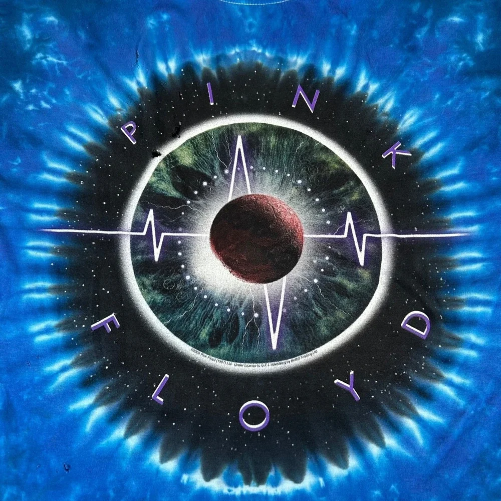 Pink Floyd Pulse Liquid Blue Tie Dye Graphic T-Shirt Blue Men's XL 2005 Rock Tee